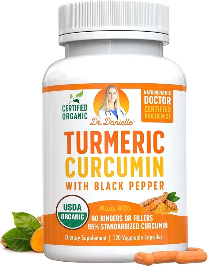 Organic Turmeric Curcumin with Black Pepper Extract 2000mg, 120 Caps