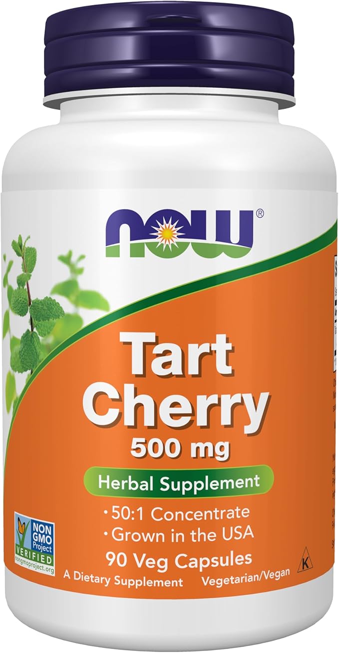 NOW Foods Tart Cherry 500mg 50:1 Concentrate, 90 Veg Capsules