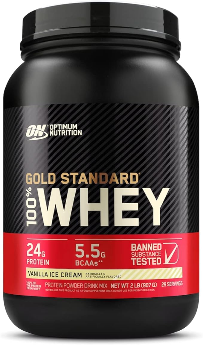 Optimum Nutrition Gold Standard 100% Whey Protein, Vanilla, 2 lb