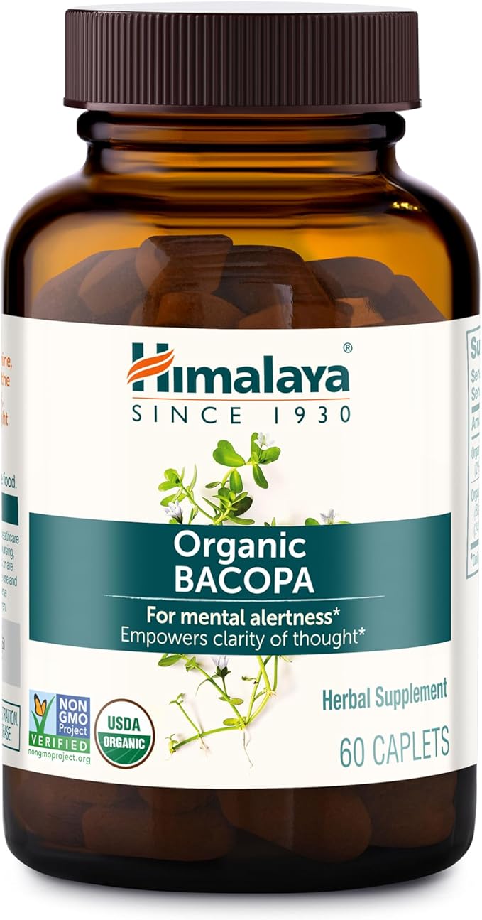 Himalaya Organic Bacopa Monnieri 750mg, 60 Caplets