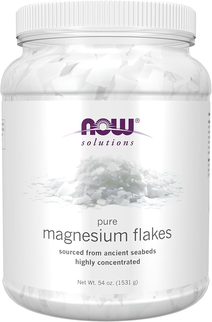 NOW Foods Magnesium Flakes 100% Pure Zechstein Seabed, 54 oz