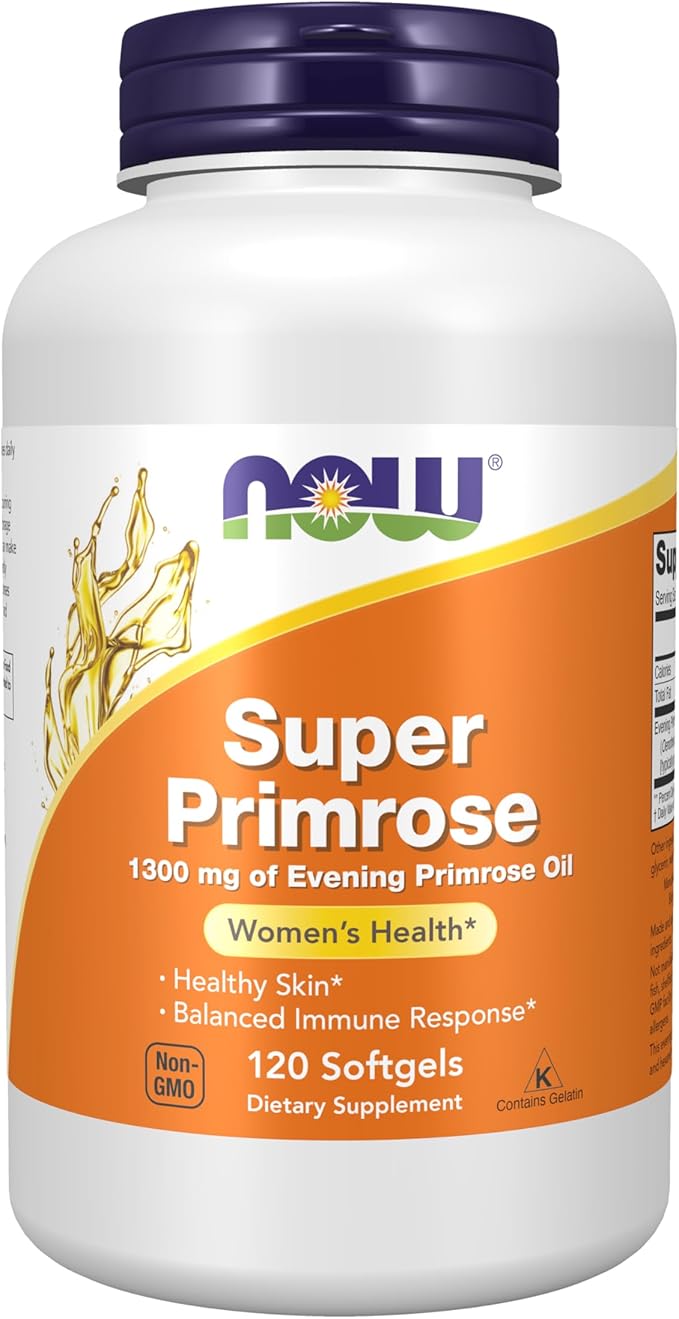 NOW Super Primrose Evening Primrose Oil 1300mg 120 Softgels