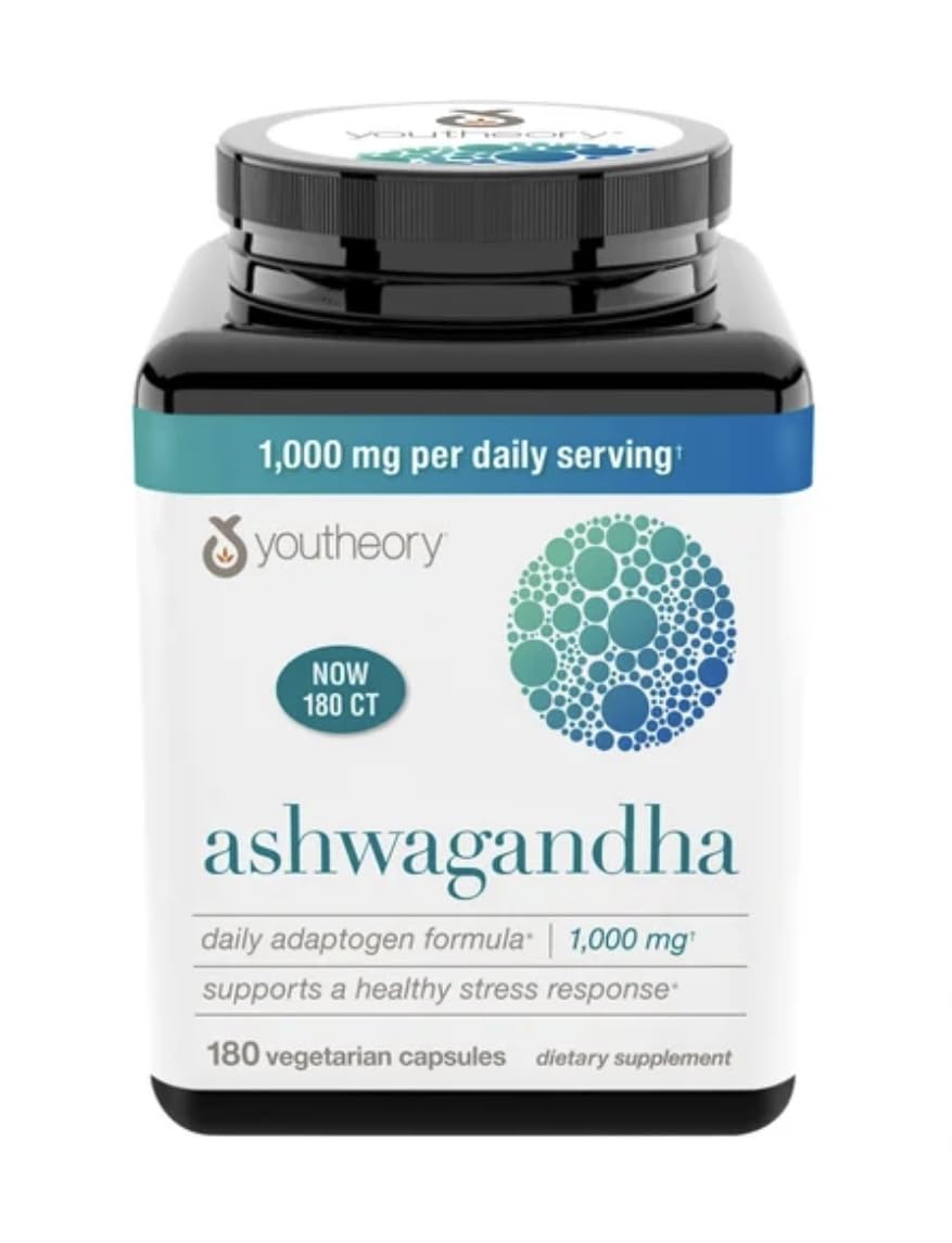 Youtheory Ashwagandha 1000mg KSM-66 180 Caps